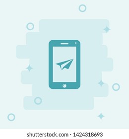 Sent on Mobile Icon. Simple icon, blue colored icon illustration. 