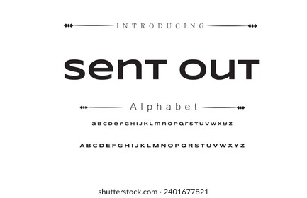 Sent Out Abstract modern urban alphabet fonts. Typography sport, technology, fashion, digital, future creative logo font. vector illustration