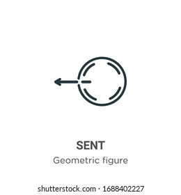 Sent outline vector icon. Thin line black sent icon, flat vector simple element illustration from editable geometric figure concept isolated stroke on white background