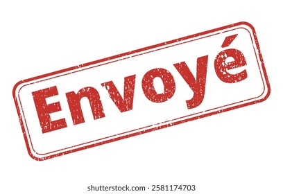 Envoyé sent textured stamp red ink vector format scalable vintage