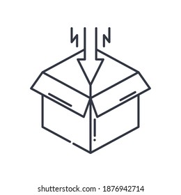 Sent to you icon, linear isolated illustration, thin line vector, web design sign, outline concept symbol with editable stroke on white background.