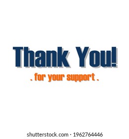 sentence thank you for your support in blue and orange