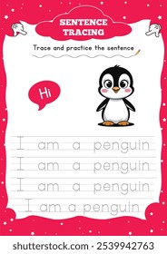 Sentence tracing for kids is a fun educational activity that helps improve handwriting, letter recognition, and fine motor skills. By tracing simple sentences,