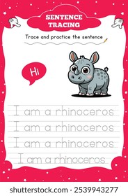 Sentence tracing for kids is a fun educational activity that helps improve handwriting, letter recognition, and fine motor skills. By tracing simple sentences, 