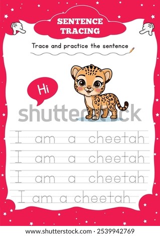 Sentence tracing for kids is a fun educational activity that helps improve handwriting, letter recognition, and fine motor skills. By tracing simple sentences,