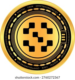 sentient-sent cryptocurrency images on abstract background. 3d illustrations.