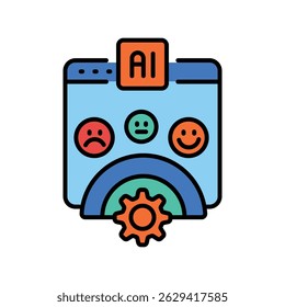 Sentiment analysis color line icon for digital and print projects.  Minimal clean icons for apps and websites. Modern simple icons for UI UX and branding