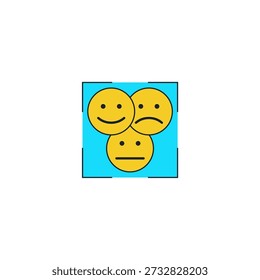 Sentiment Analysis Face Icon Scanning Text for Emotion. NLP Opinion Mining, Mood Detection, and Customer Feedback AI Vector
