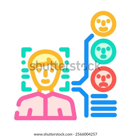 sentiment analysis face nlp color icon vector. sentiment analysis face nlp sign. isolated symbol illustration