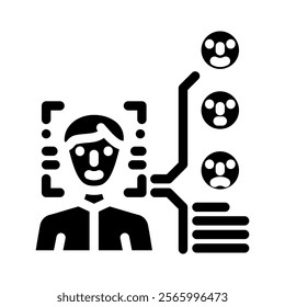 sentiment analysis face nlp glyph icon vector. sentiment analysis face nlp sign. isolated symbol illustration