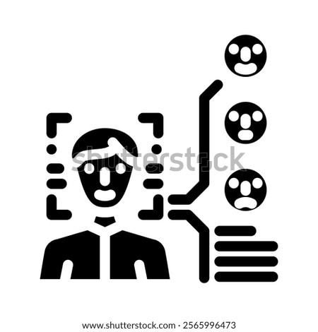sentiment analysis face nlp glyph icon vector. sentiment analysis face nlp sign. isolated symbol illustration