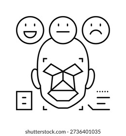sentiment analysis face nlp line icon vector. sentiment analysis face nlp sign. isolated contour symbol black illustration