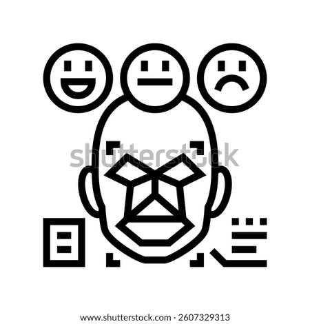 sentiment analysis face nlp line icon vector. sentiment analysis face nlp sign. isolated contour symbol black illustration