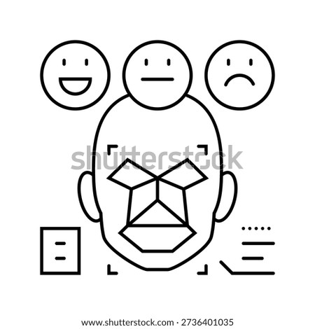 sentiment analysis face nlp line icon vector. sentiment analysis face nlp sign. isolated contour symbol black illustration