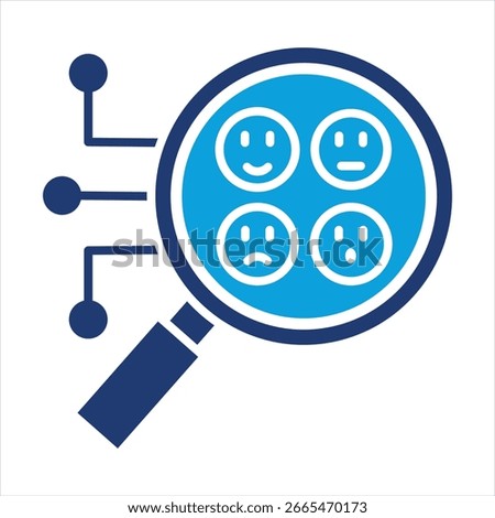 Sentiment Analysis Flat Blue Icon Vector Illustration
