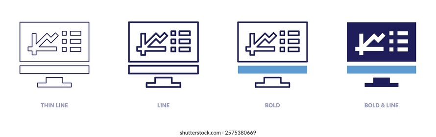 Sentiment analysis icon in 4 different styles. Thin Line, Line, Bold, and Bold Line. Duotone style. Editable stroke.