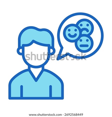 Sentiment Analysis Icon Blue Color Style Vector Illustration
