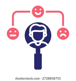 Sentimentanalyse Symbol Farbfüllungsstil Vektorgrafik