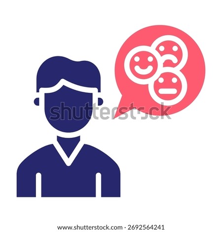 Sentiment Analysis Icon Color Fill Style Vector Illustration