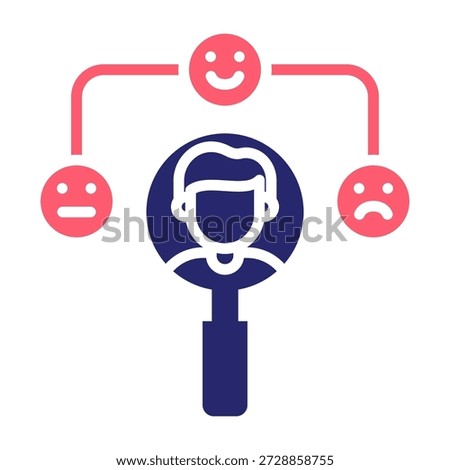 Sentiment Analysis Icon Color Fill Style Vector Illustration