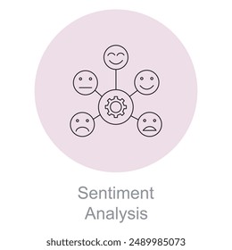  Sentiment Analysis Icon, Emotion Detection Analysis Icon, Text Sentiment Analysis Tool Symbol, Opinion Mining Sentiment Icon