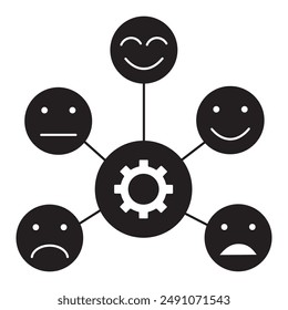 Sentiment Analysis Icon, Emotion Detection Analysis Icon, Text Sentiment Analysis Tool Symbol, Opinion Mining Sentiment Icon