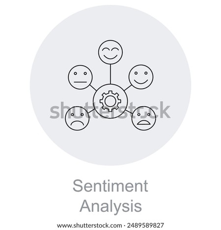  Sentiment Analysis Icon, Emotion Detection Analysis Icon, Text Sentiment Analysis Tool Symbol, Opinion Mining Sentiment Icon