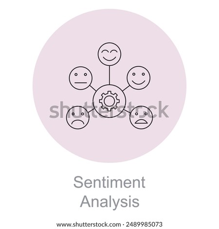  Sentiment Analysis Icon, Emotion Detection Analysis Icon, Text Sentiment Analysis Tool Symbol, Opinion Mining Sentiment Icon