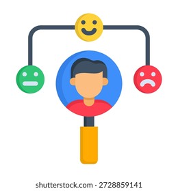 Icono de análisis de sentimientos Ilustración vectorial de estilo plano