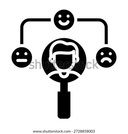 Sentiment Analysis Icon Glyph Style Vector Illustration