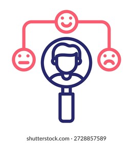 Sentimentanalyse-Symbol Linienfarbstil Vektorgrafik
