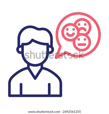 Sentiment Analysis Icon Line Color Style Vector Illustration