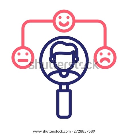 Sentiment Analysis Icon Line Color Style Vector Illustration