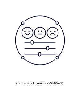Stimmungsanalyse-Symbol im Linienentwurf