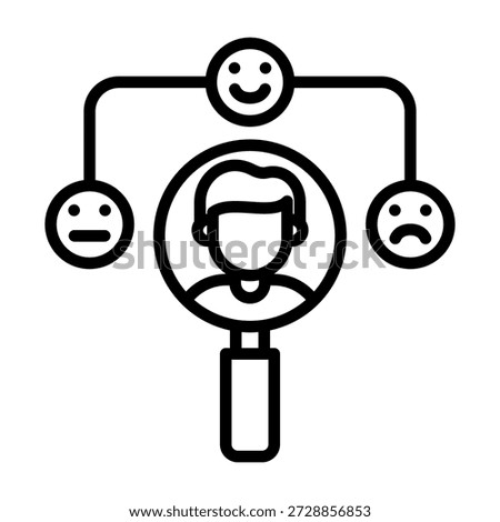 Sentiment Analysis Icon Line Style Vector Illustration