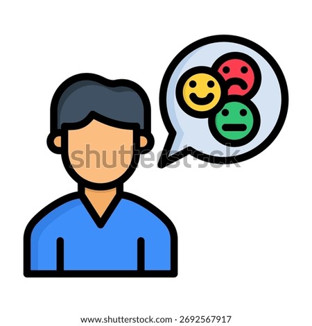 Sentiment Analysis Icon Lineal Color Style Vector Illustration