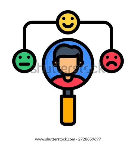 Sentiment Analysis Icon Lineal Color Style Vector Illustration