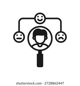 Sentiment Analysis Icon Mixed Style Vector Illustration
