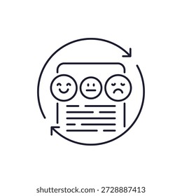 sentiment analysis icon, opinion mining line design