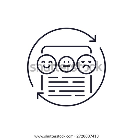 sentiment analysis icon, opinion mining line design