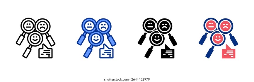 Sentiment Analysis icon sheet multiple style collection