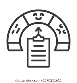 Sentiment analysis icon vector illustration outline