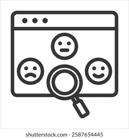 Sentiment Analysis Outline Icon Vector Illustration