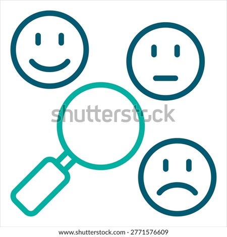Sentiment Analysis Single Icon Line Color
