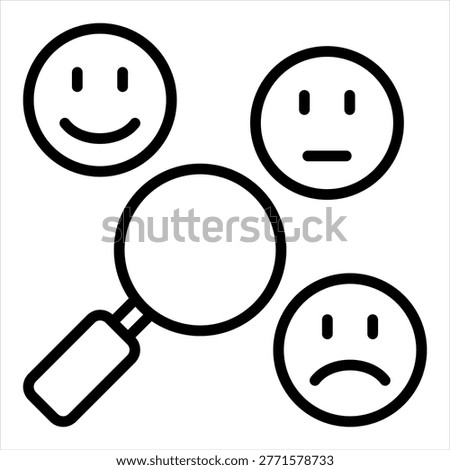Sentiment Analysis Single Icon Line Black