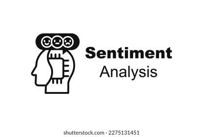 Sentiment Analysis vector icon illustration with text.