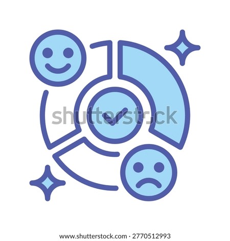 Sentiment Analysis Vector Line Icon for Data Science and Technology