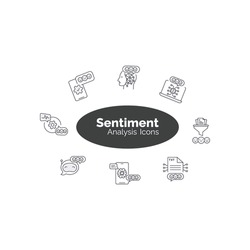 Sentiment Analysis Visualizer Vector Infographic With Icons. Customiseable Editable Stroke Icons.