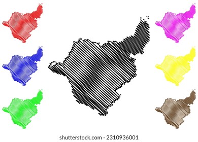 Sento Se municipality (Bahia state, Municipalities of Brazil, Federative Republic of Brazil) map vector illustration, scribble sketch Sento Sé map