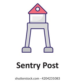 Sentry Post Vector Icon which can easily modify or edit

